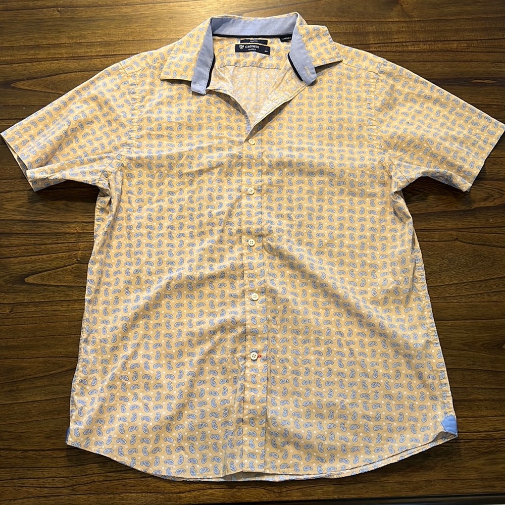 Mens Cremieux button down short sleeve shirt size large